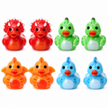 Set of 8, Dinosaur Themed Mini Resin Ducks, Magnetic or Non-Magnetic, Optional Personalized Duck Hiding Tags