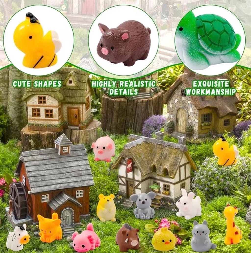 Mini resin animals set of 42 assorted tiny animal figurines for crafts fairy gardens cruise ducks jeep ducks party favors