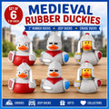 Set of 6 Medieval Rubber Ducks – 2 Inch Knight Rubber Duckies, Crusader Duck Bath Toy, Jeep Ducks, Cruise Ducks, Funny Warrior Duck Party