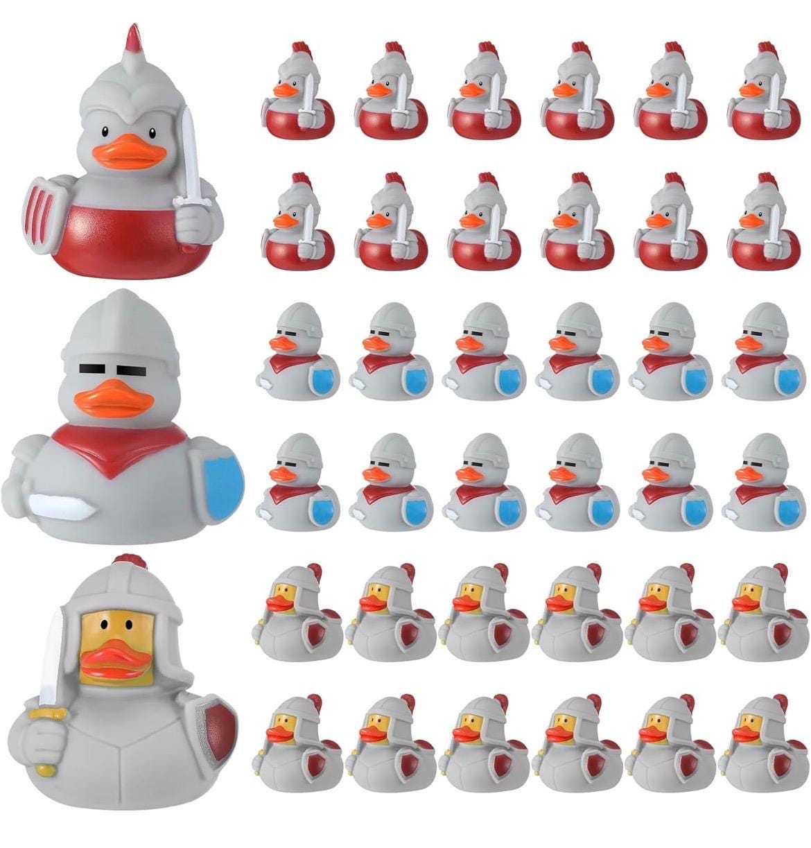 Set of 6 Medieval Rubber Ducks – 2 Inch Knight Rubber Duckies, Crusader Duck Bath Toy, Jeep Ducks, Cruise Ducks, Funny Warrior Duck Party