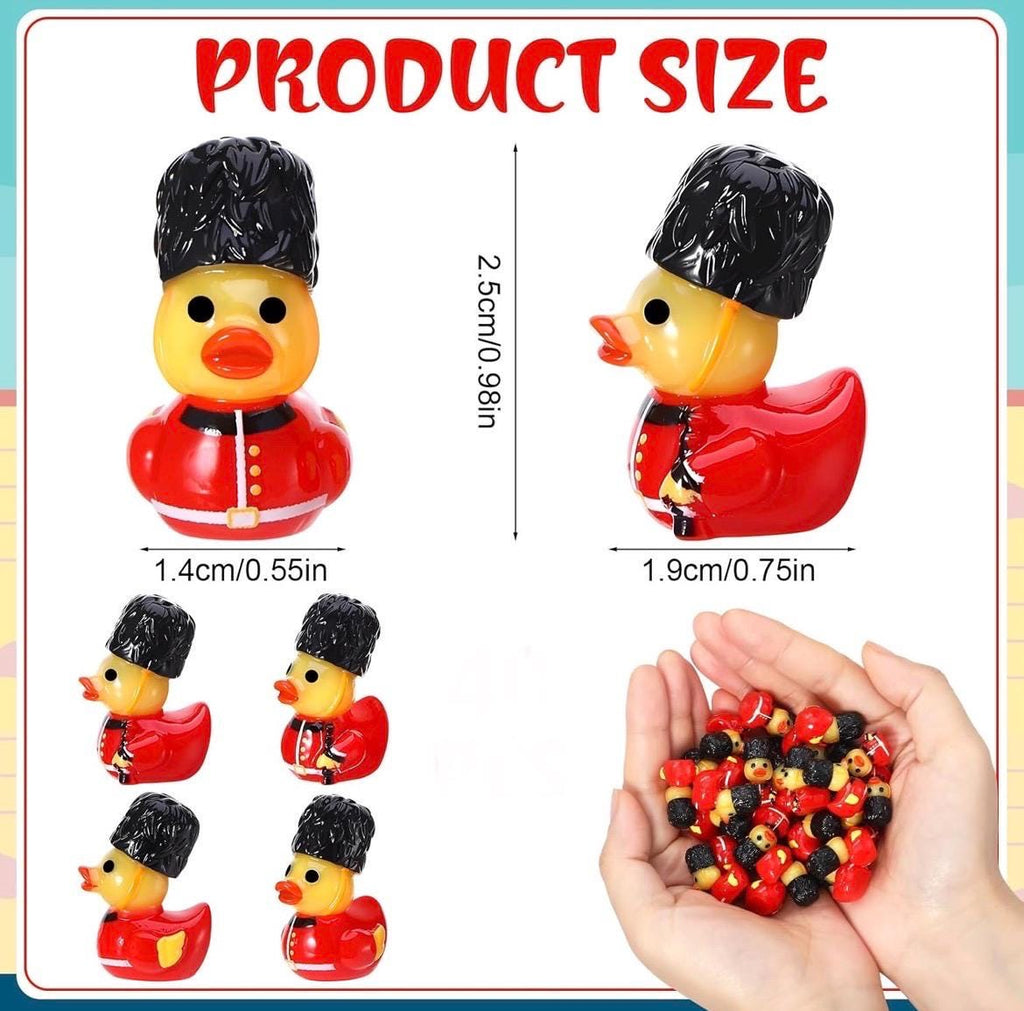 Set of 8 Mini Guard Ducks – British Soldier Resin Collectibles (Approx. 1 Inch)