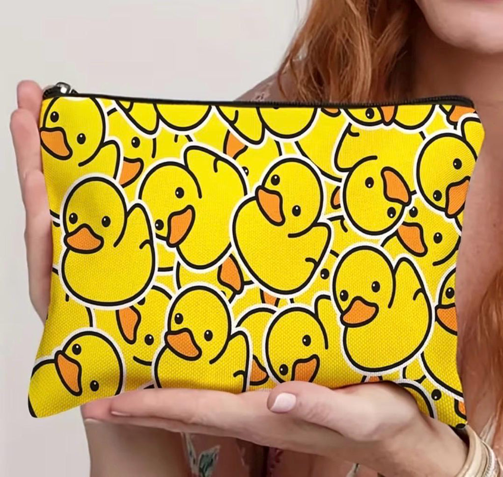 Cartoon Yellow Duck Makeup Bag Cute Travel Toiletry Cosmetic Bag Cruise Duck Jeep Duck Accessory Pouch