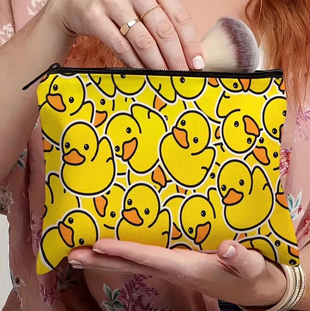 Cartoon Yellow Duck Makeup Bag Cute Travel Toiletry Cosmetic Bag Cruise Duck Jeep Duck Accessory Pouch