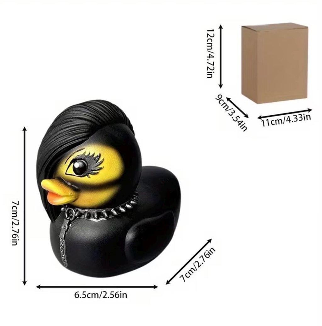 Large Resin -Madame Valentina Gothic Resin Duck – Hand-Painted Alternative Emo Decor Collectible