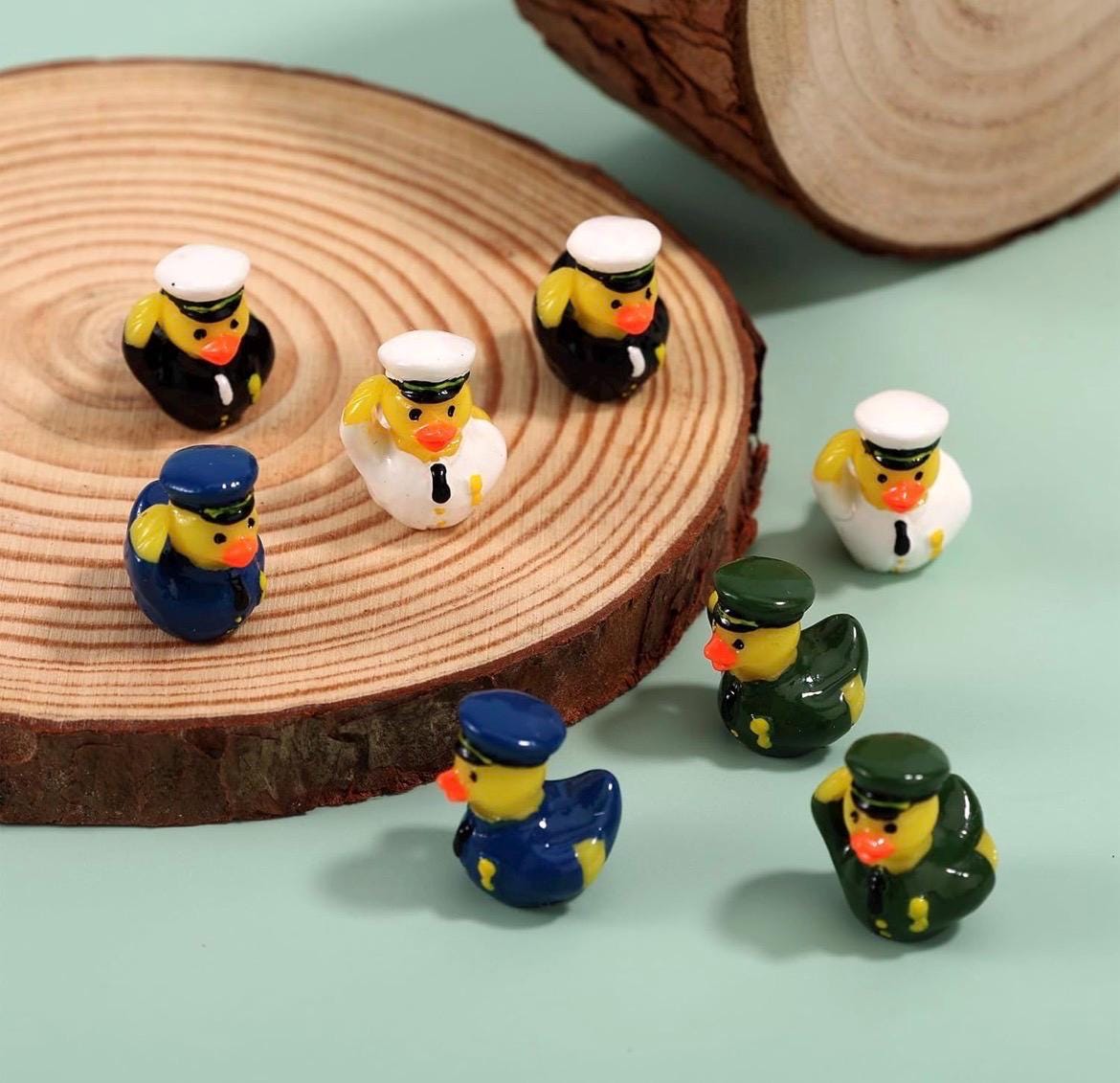 Veteran Tribute Mini Duck Set – 8 Piece Hand-Painted Resin Military Ducks