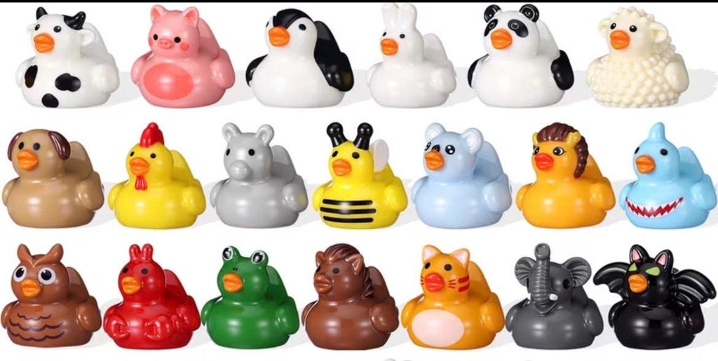 Mini Resin Ducks COMPLETE SET Animal Theme Set of 20 Tiny Collectible Ducks for Crafts Cruise Ducks Jeep Ducks