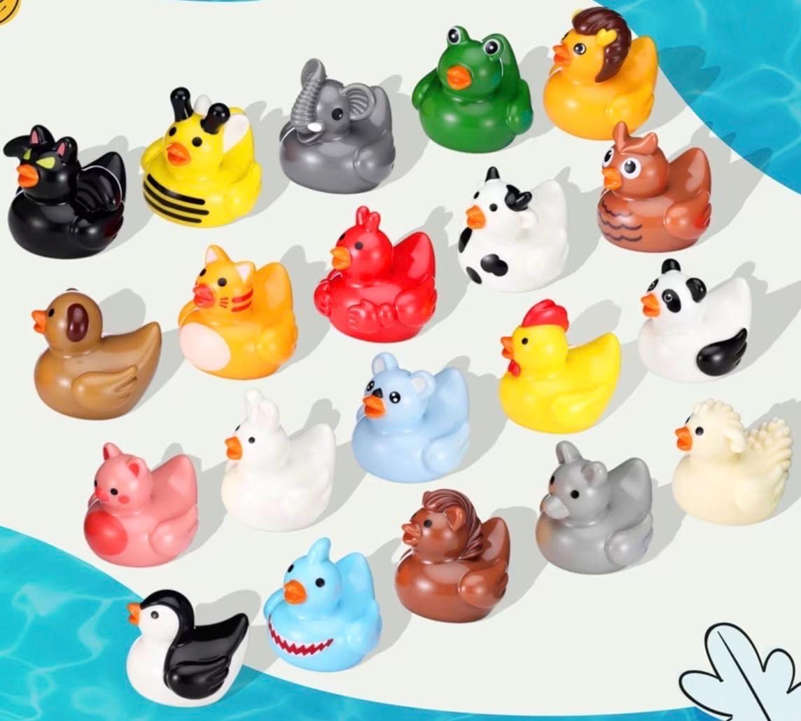 Mini Resin Ducks COMPLETE SET Animal Theme Set of 20 Tiny Collectible Ducks for Crafts Cruise Ducks Jeep Ducks