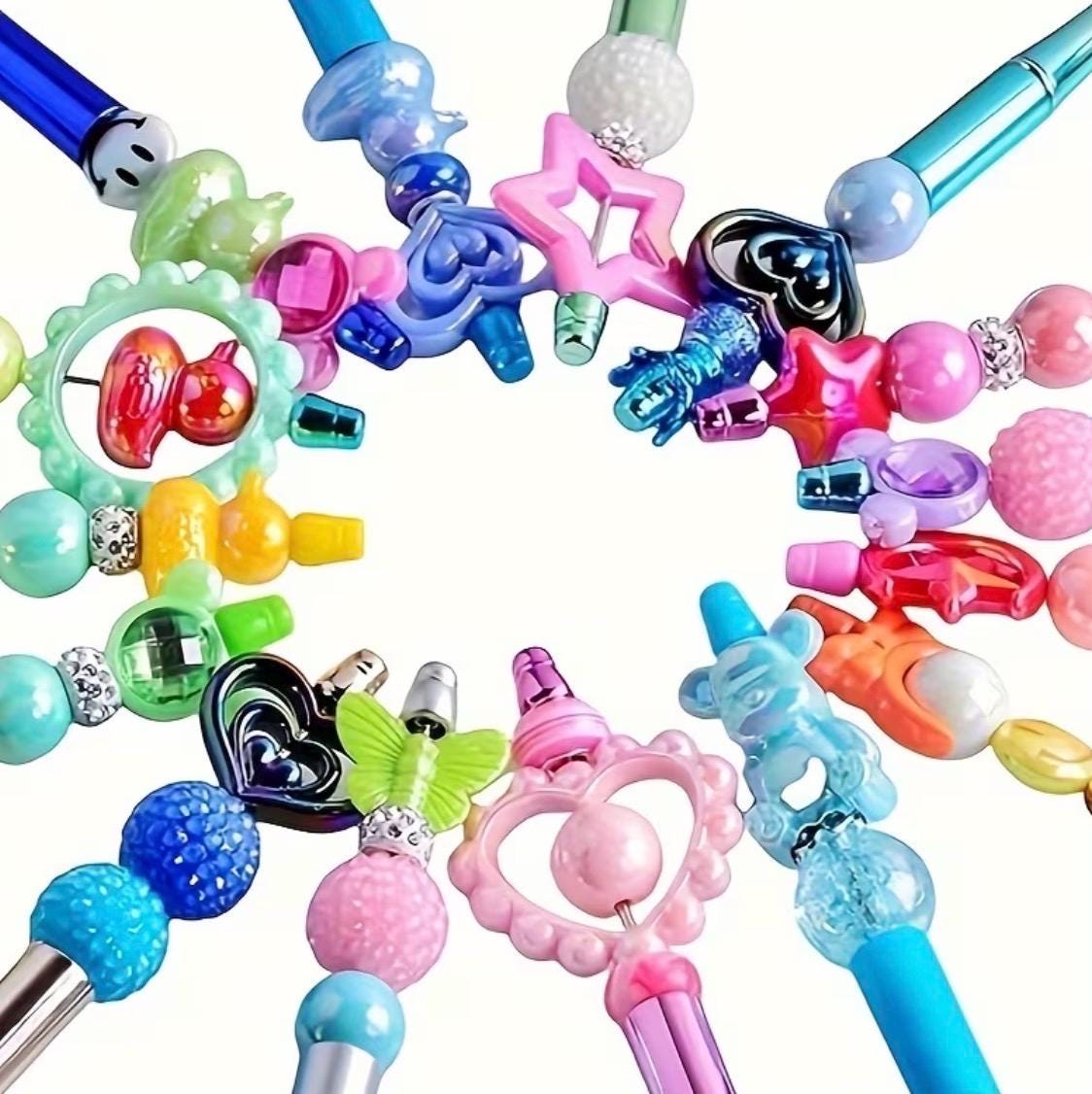 10pcs Forcal Beads for Pens, Acrylic 3D Duck Focals Beads Bulk for Beadable Pens Keychain Making Jewelry Supplies for Teacher Charms Assorte
