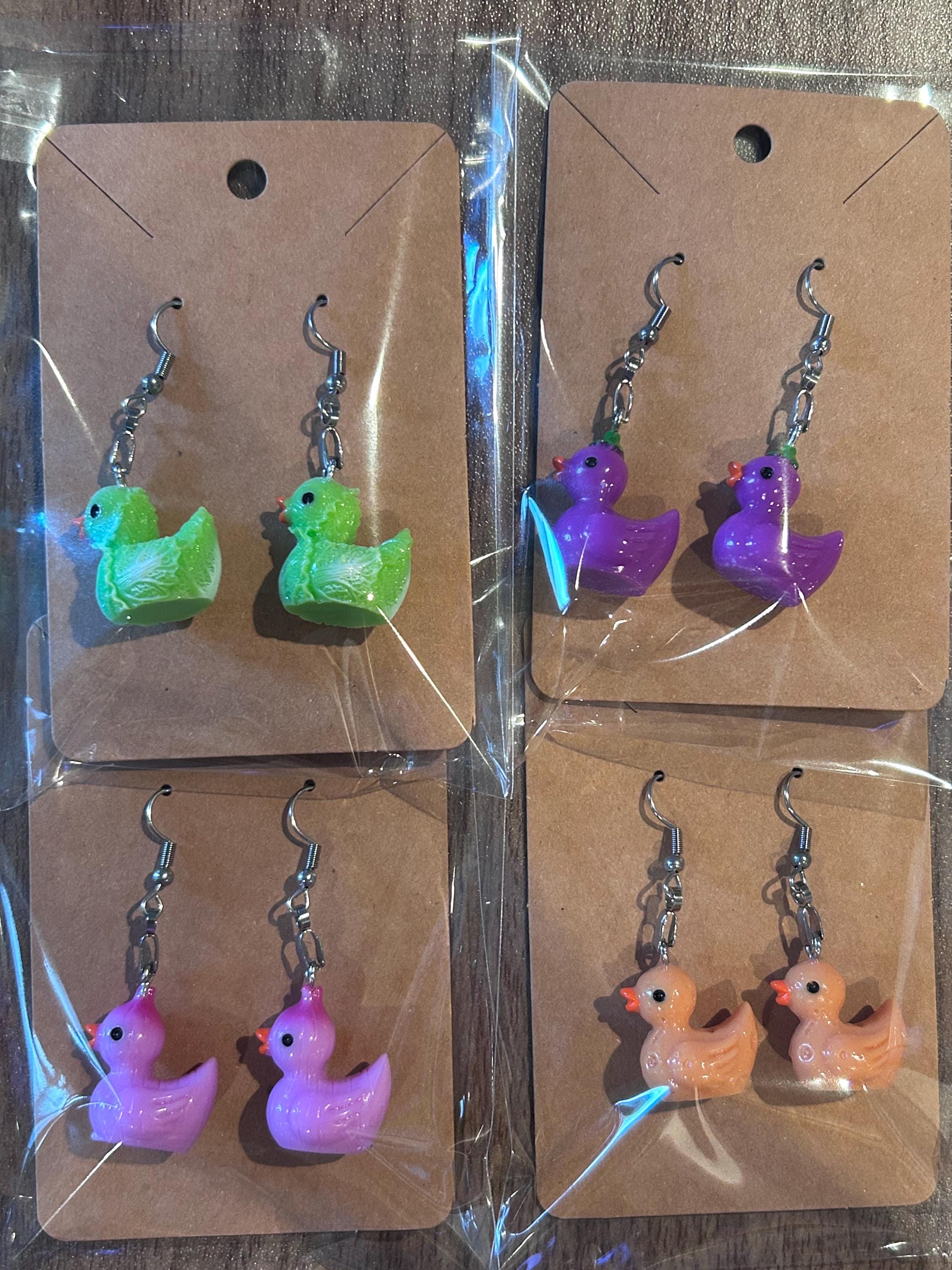 Vegetable Duck Earrings Set – 8 Pairs of Cute-Veggie Duck Earrings, Pumpkin, Tomato, Mushroom, Onion, Lettuce, Eggplant, Radish & Turnips