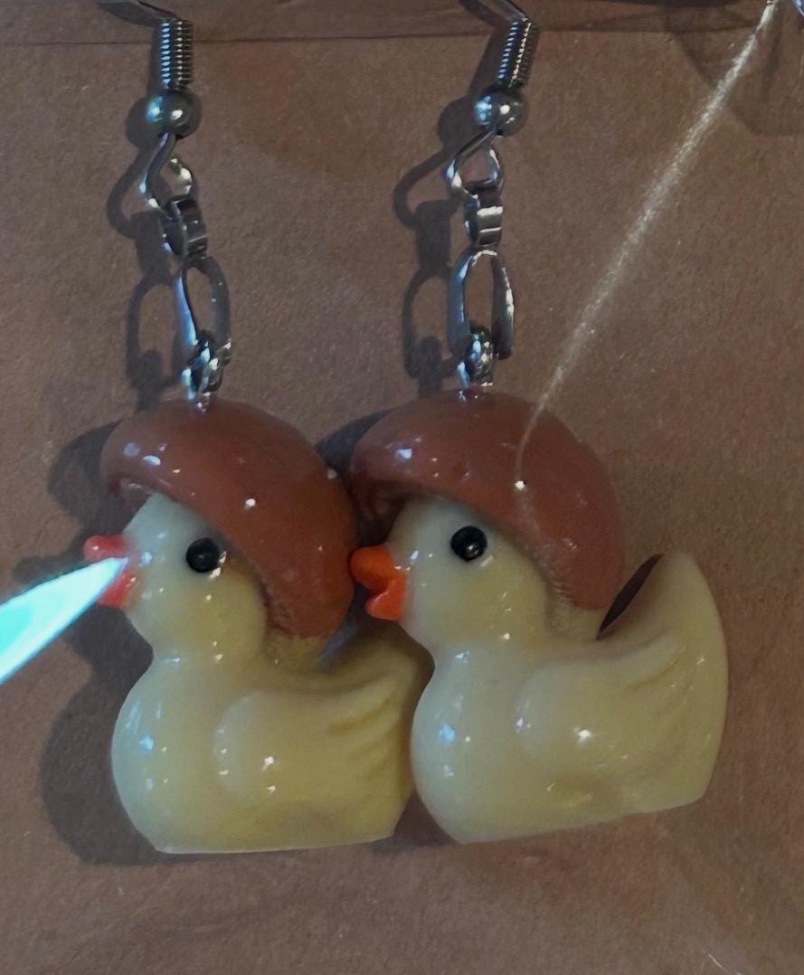 Vegetable Duck Earrings Set – 8 Pairs of Cute-Veggie Duck Earrings, Pumpkin, Tomato, Mushroom, Onion, Lettuce, Eggplant, Radish & Turnips