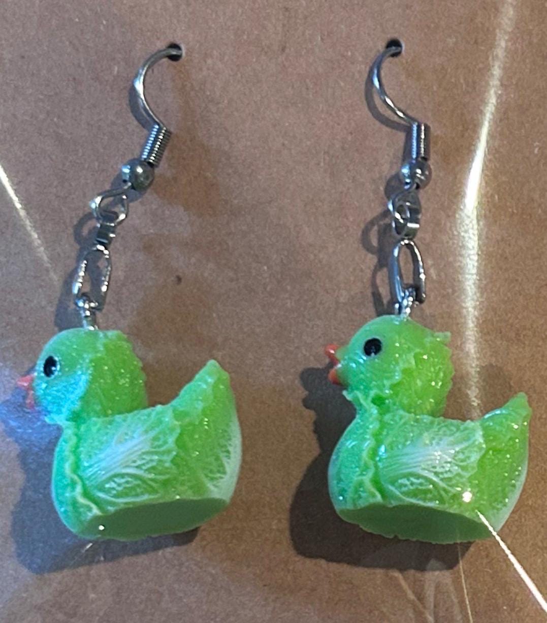 Vegetable Duck Earrings Set – 8 Pairs of Cute-Veggie Duck Earrings, Pumpkin, Tomato, Mushroom, Onion, Lettuce, Eggplant, Radish & Turnips