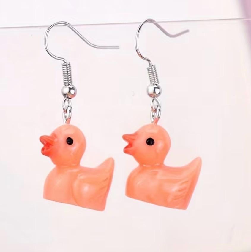 Duck Earrings 5 Pair Set – Kawaii Rubber Duck Dangle Earrings, Cute Quirky Jewelry for Jeep Ducks & Cruise Lovers