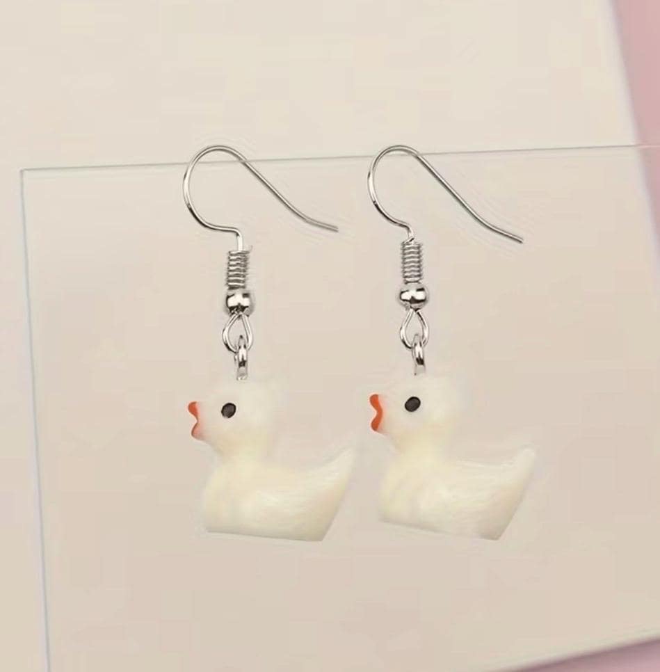 Duck Earrings 5 Pair Set – Kawaii Rubber Duck Dangle Earrings, Cute Quirky Jewelry for Jeep Ducks & Cruise Lovers