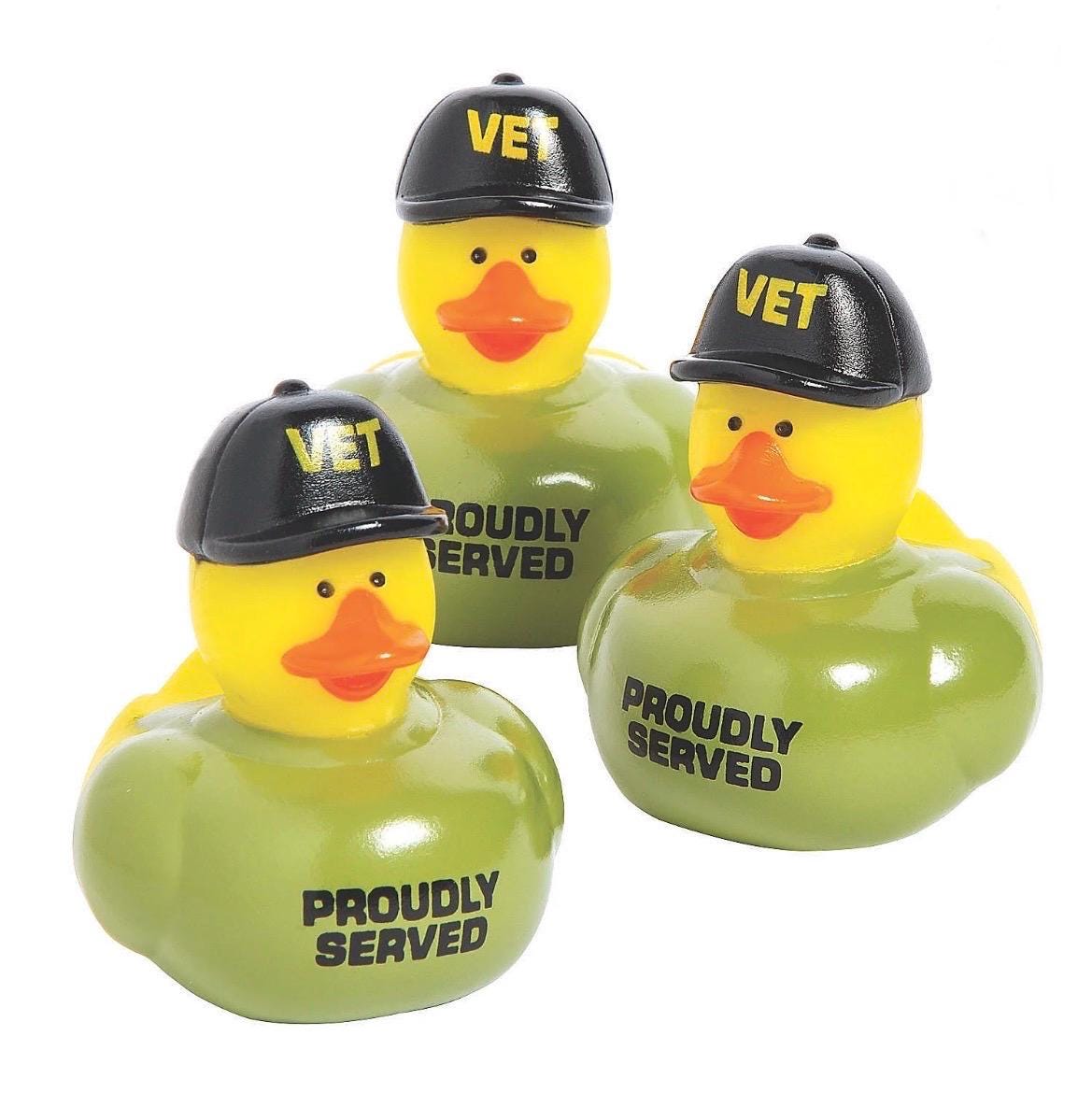2 INCH - Veteran Military Rubber Ducks – 5 Piece Set of Proudly Served VET Ducks, Military Tribute Duckies, Veteran Appreciation Gift Cruise