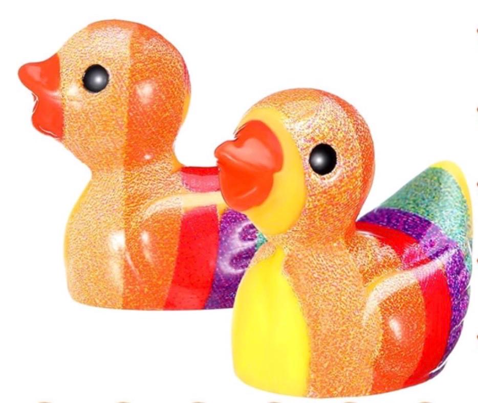 Mini Resin Ducks - Set of 10 Rainbow Mini Resin Ducks, Tiny Figurines, Fairy Garden Decor Pride Ducks