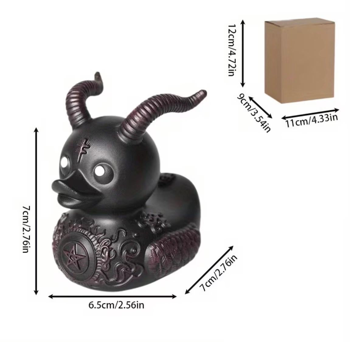 Large Resin -Gothic Satan Duck Car Dashboard Ornament – Cyberpunk Devil Duck Collectible Desk Decor