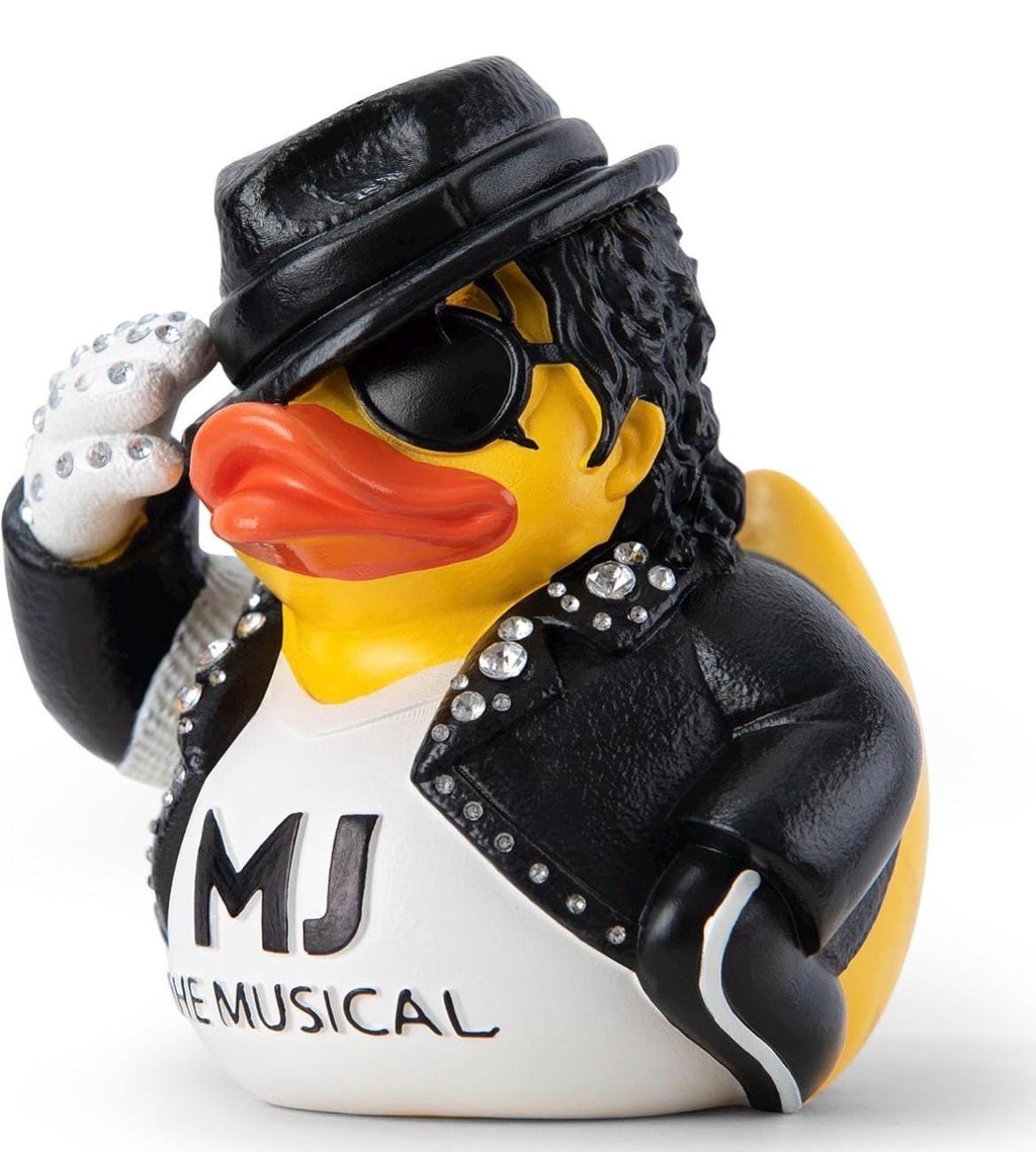 Large Resin -Michael Jackson Themed Duck Figurine, Rhinestone Jacket, Collectible Decor