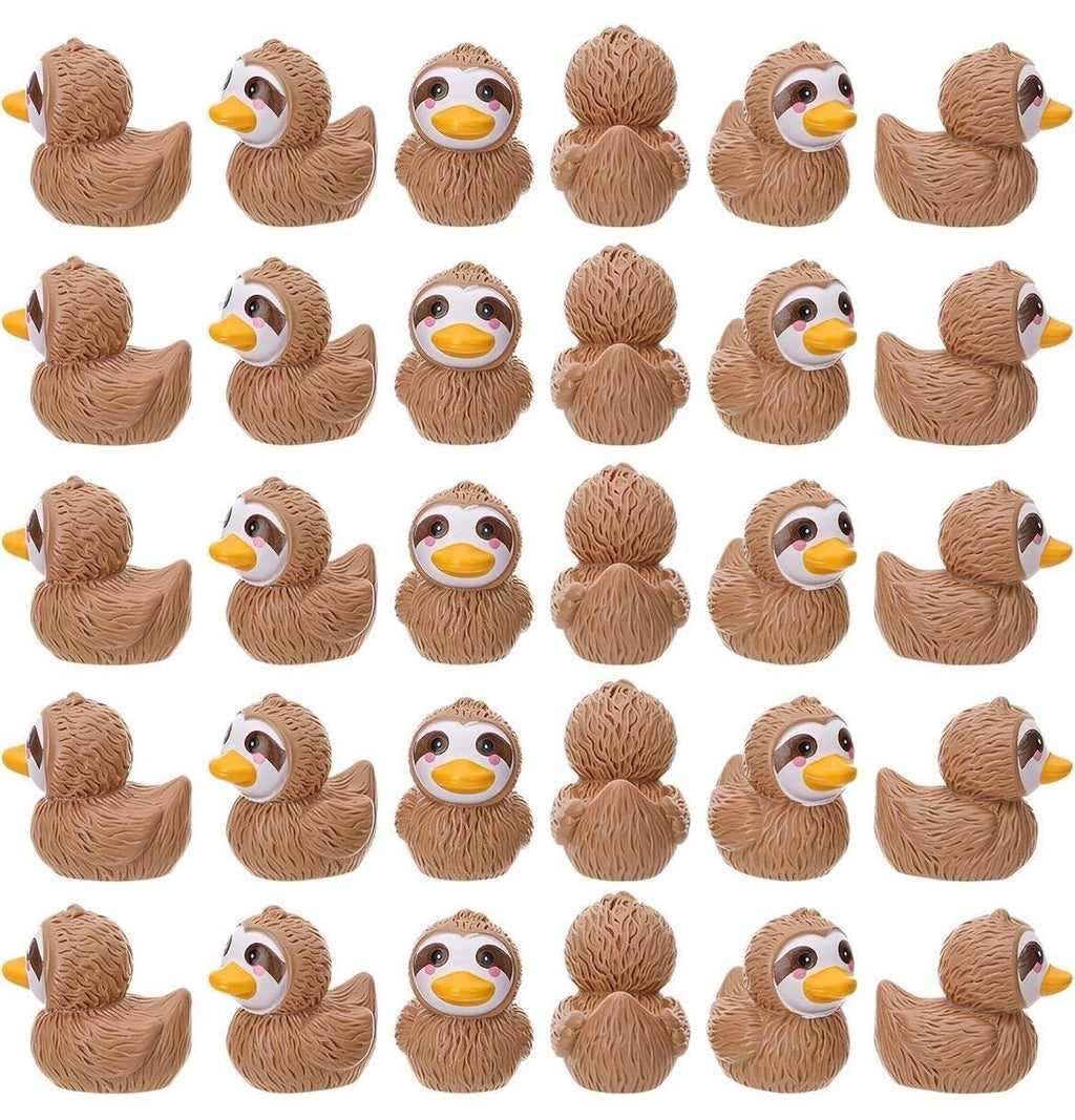 Mini resin sloth ducks – 5 piece set tiny sloth duck figurines, cute brown sloth duckies for hiding, cruise ducks, jeep ducks, party favors
