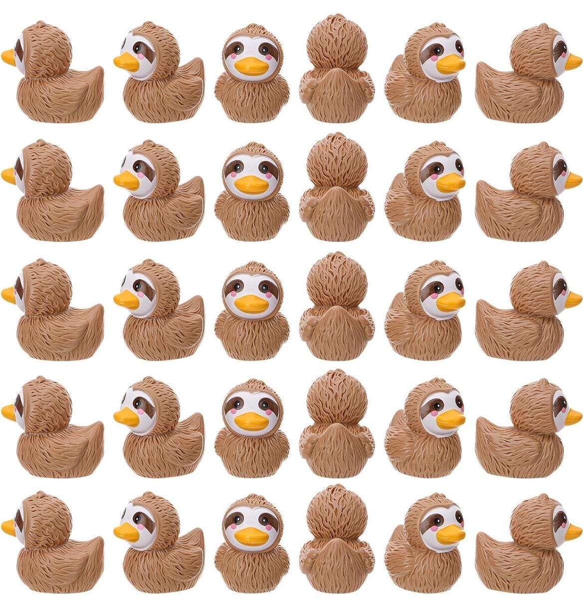 Mini resin sloth ducks – 5 piece set tiny sloth duck figurines, cute brown sloth duckies for hiding, cruise ducks, jeep ducks, party favors