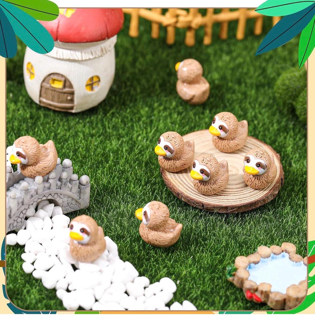 Mini resin sloth ducks – 5 piece set tiny sloth duck figurines, cute brown sloth duckies for hiding, cruise ducks, jeep ducks, party favors