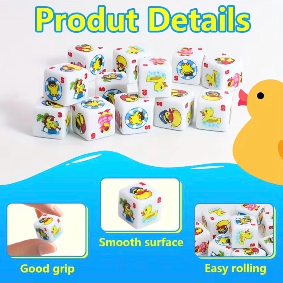 Duck Themed Dice Pair for Cruise Ducks, Jeep Duck Games, Party Favors, Game Night Accessories, Cute Rubber Duck Dice Set