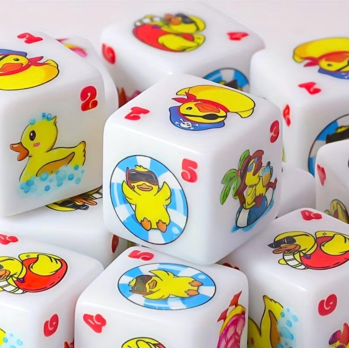 Duck Themed Dice Pair for Cruise Ducks, Jeep Duck Games, Party Favors, Game Night Accessories, Cute Rubber Duck Dice Set