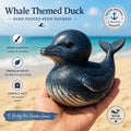 Large Resin -Hand Painted Whale Duck Figurine, Ocean Resin Collectible, Coastal Nautical Decor