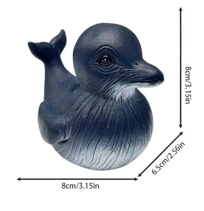 Large Resin -Hand Painted Whale Duck Figurine, Ocean Resin Collectible, Coastal Nautical Decor