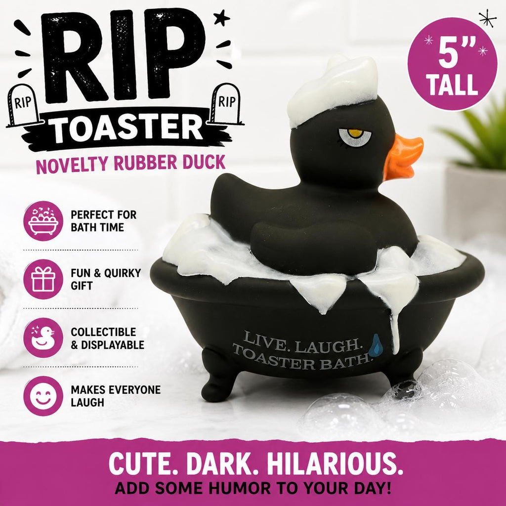 5 Inch RIP Toaster Rubber Duck Funny Novelty Bath Duck | Dark Humor Collectible Duck | Jeep Duck Cruise Duck | White Elephant Gift for Adult