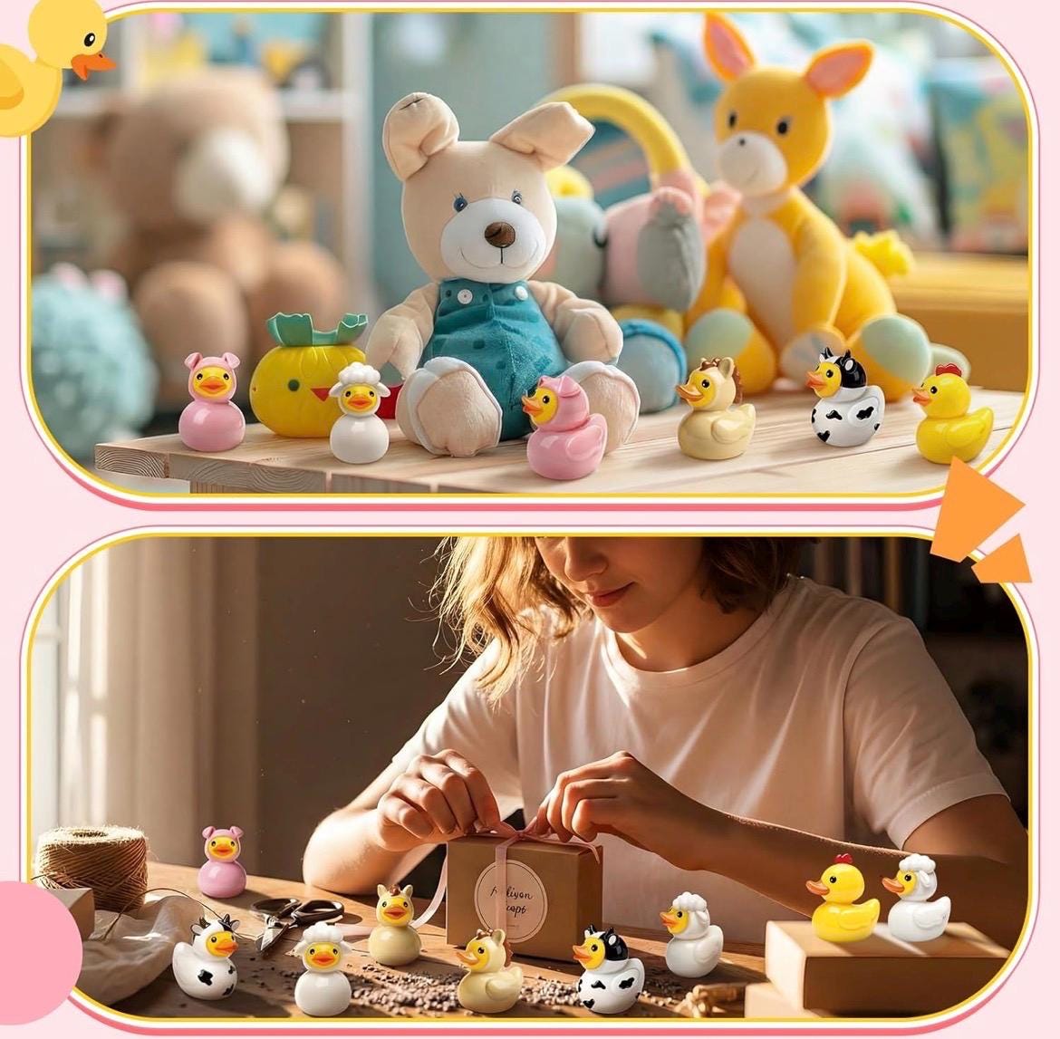 Mini resin ducks - set of 5 farm animal resin ducks, mini collectible figurines, jeep cruise fun