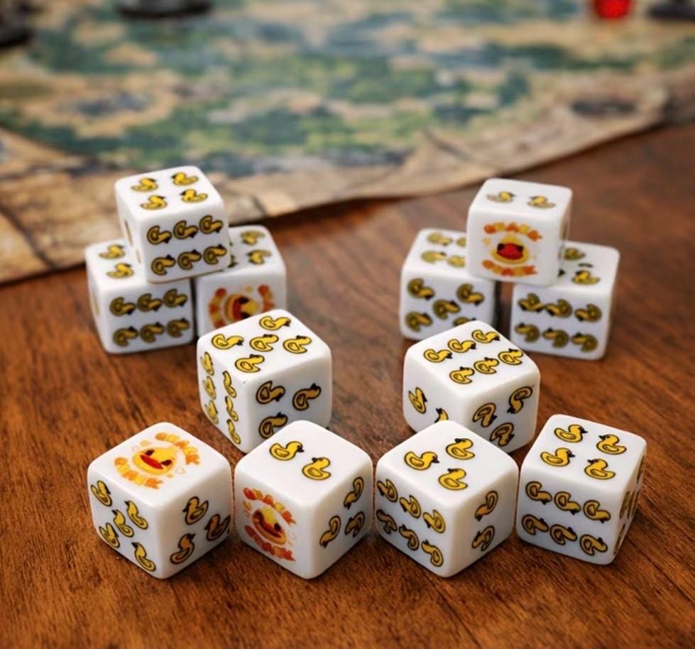 Pair of Duck Dice Set – Yellow Duck Game Dice for Cruise Ships, Jeep Events, Party Games & Game Nights