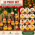 Mini Wooden Duck Christmas Ornaments Set of 12 – Cute Holiday Duck Decorations for Christmas Tree, Rustic Wooden Hanging Ornaments cruise