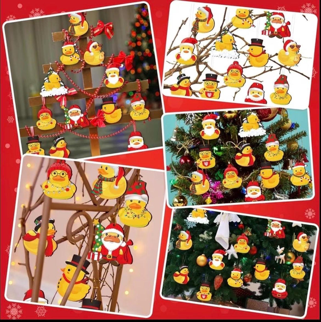 Mini Wooden Duck Christmas Ornaments Set of 12 – Cute Holiday Duck Decorations for Christmas Tree, Rustic Wooden Hanging Ornaments cruise
