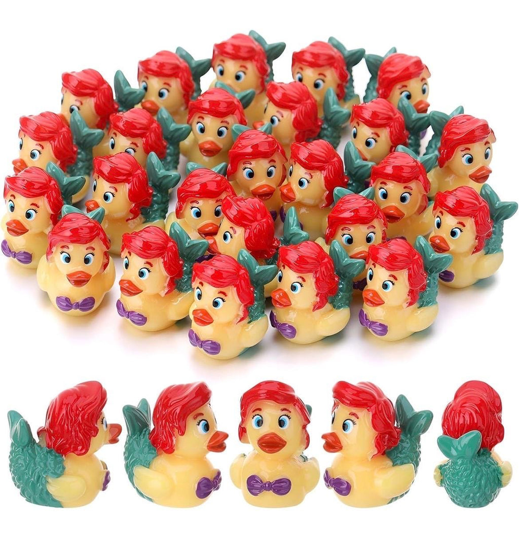 Mini Resin Ducks – 5 Piece Mermaid Duck Set, Tiny Mermaid Duck Figurines, Mini Resin Mermaid Ducks Bulk, Cruise Ducks, Party Favors, Fairy