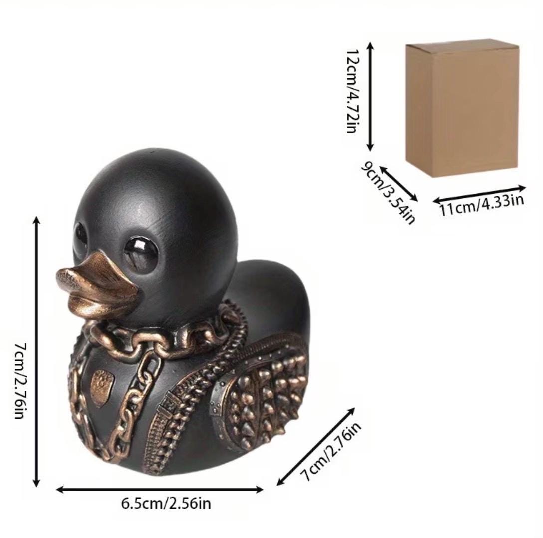 Large Resin -Gothic Punk Resin Duck, Black Chain Stud Accents, Alternative Decor Gift