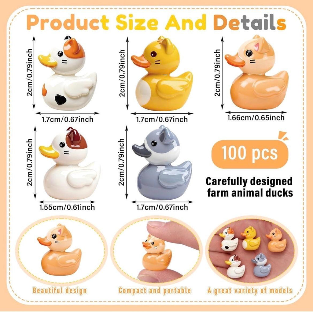 Mini resin ducks - set of 5 cat themed mini resin ducks, collectible animal figurines, jeep cruise fun