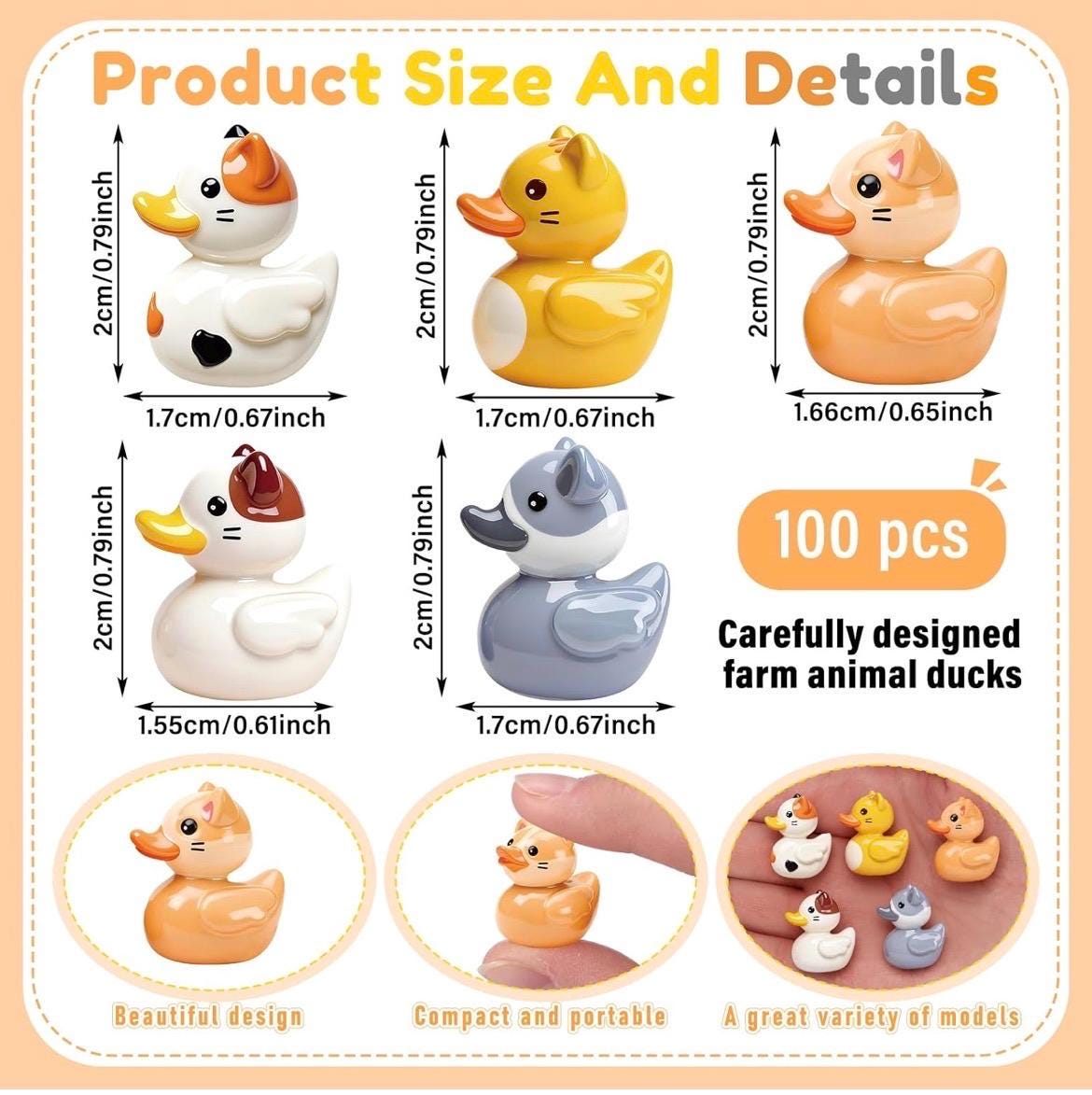 Mini resin ducks - set of 5 cat themed mini resin ducks, collectible animal figurines, jeep cruise fun