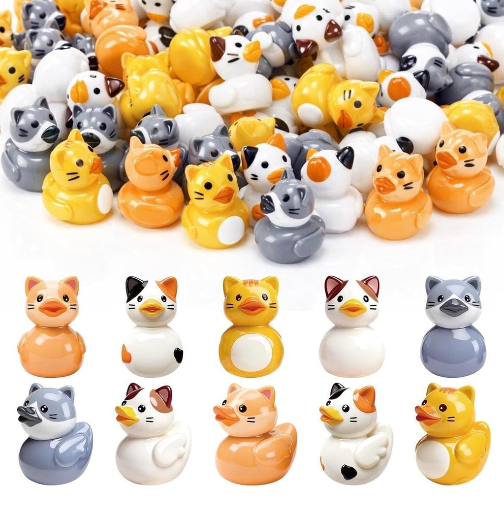 Mini resin ducks - set of 5 cat themed mini resin ducks, collectible animal figurines, jeep cruise fun
