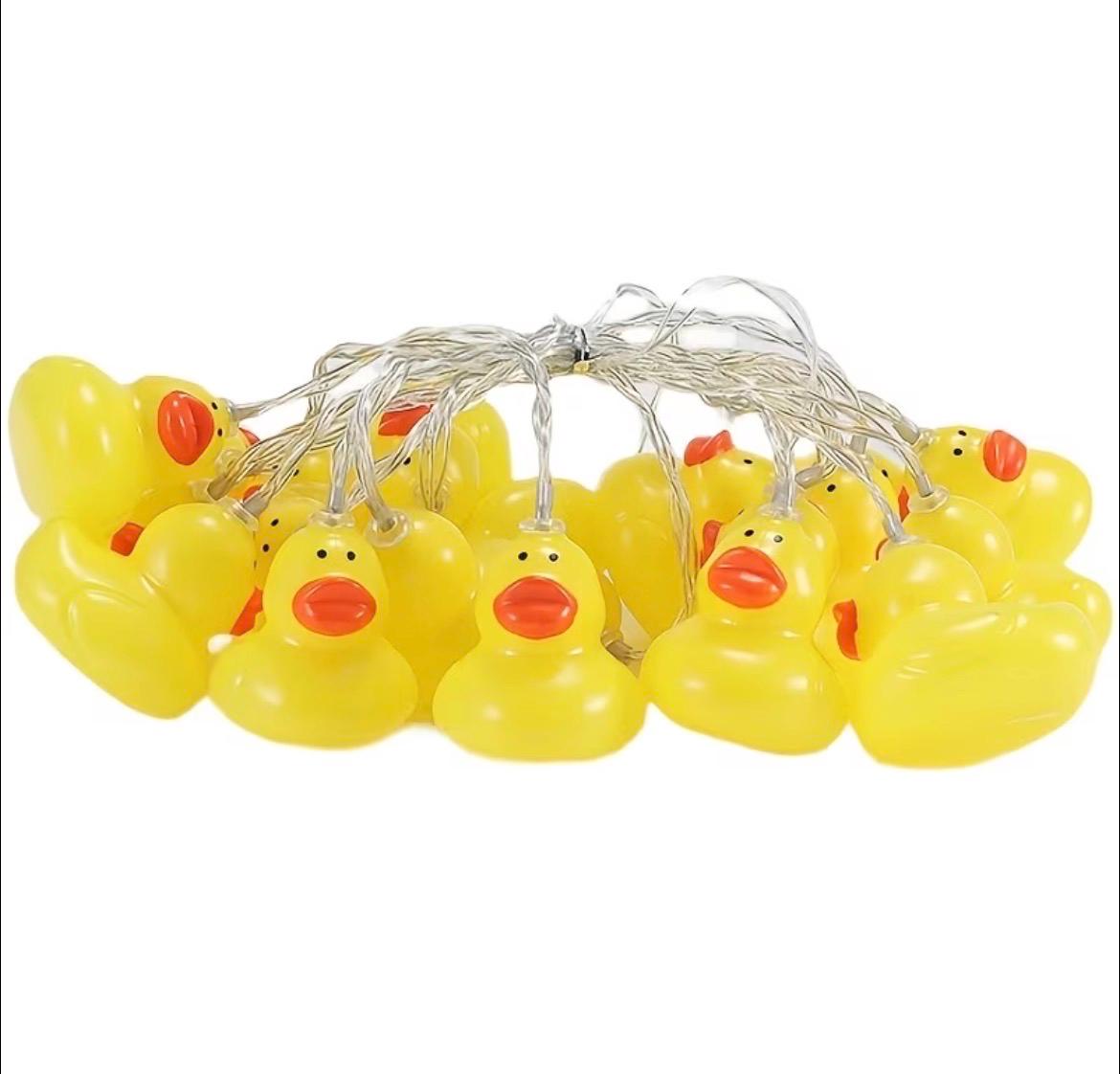10 LED Yellow Duck String Lights: Battery Operated, Cruise Cabin Decor, Easter Party Lights