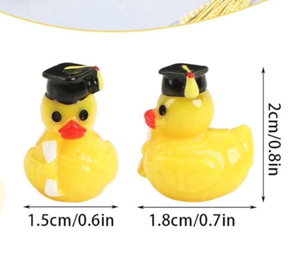 Mini resin ducks – 5pc graduation duck set, tiny graduate ducks with caps & diplomas, graduation party favors, class of 2026 decorations