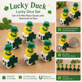 Mini Resin Lucky Duck Dice Set – Set of 6 Shamrock Ducks with Green Hats, St. Patrick’s Day Cruise Ducks, Jeep Ducks, Lucky Charm Decor