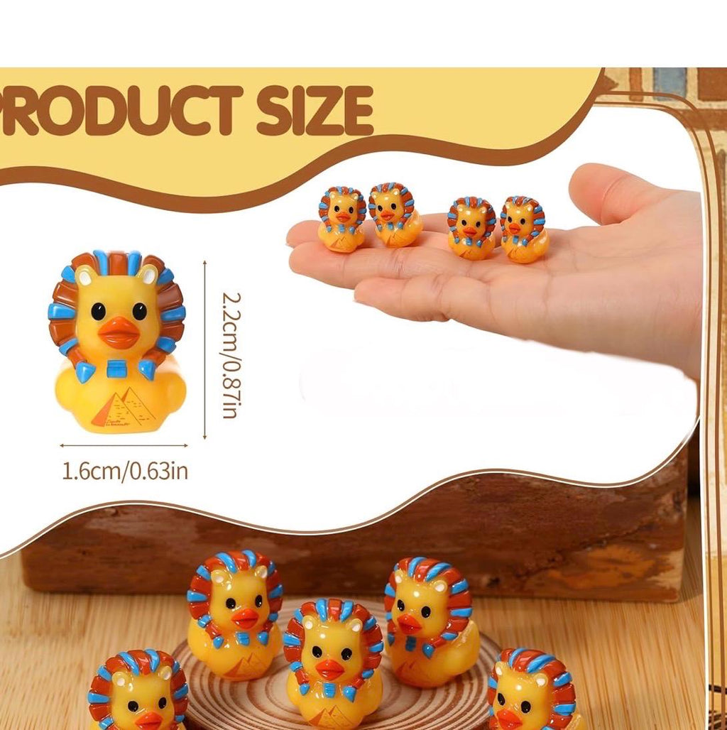 Set of 8 Pharaoh Resin Ducks | Micro Mini Egyptian Figures for Crafts, Fairy Gardens