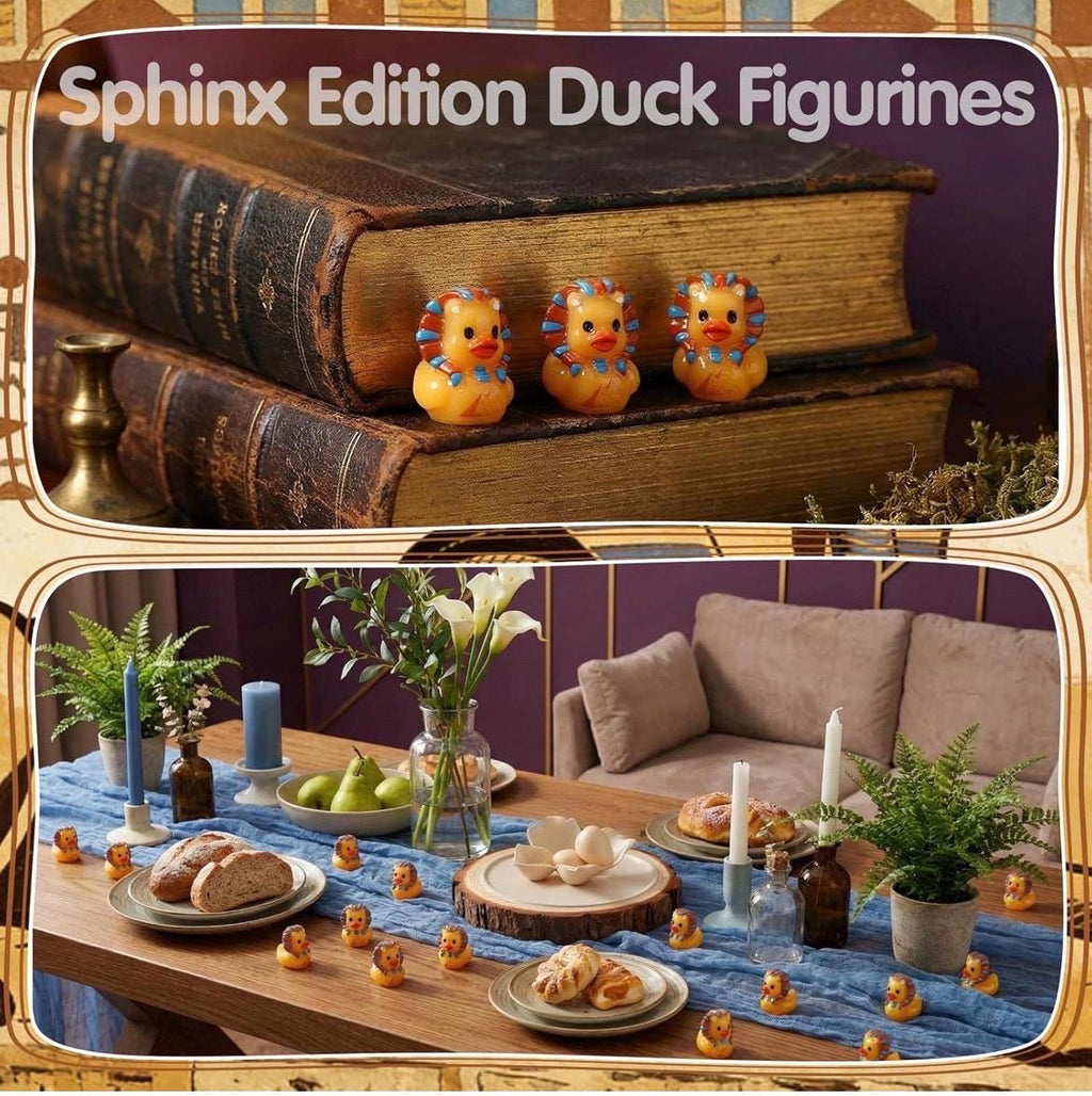 Set of 8 Pharaoh Resin Ducks | Micro Mini Egyptian Figures for Crafts, Fairy Gardens