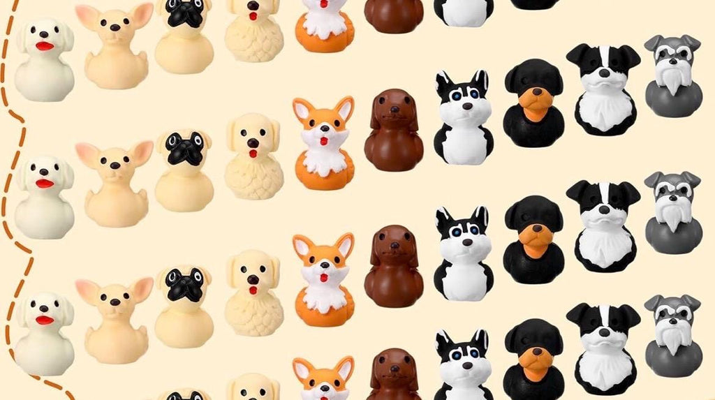 Mini Resin Dog Ducks – 10pc Puppy Dog Duck Figurine Set | Tiny Animal Figures for Cruise Ducks, Jeep Ducks, Crafts, Fairy Gardens & Gifts