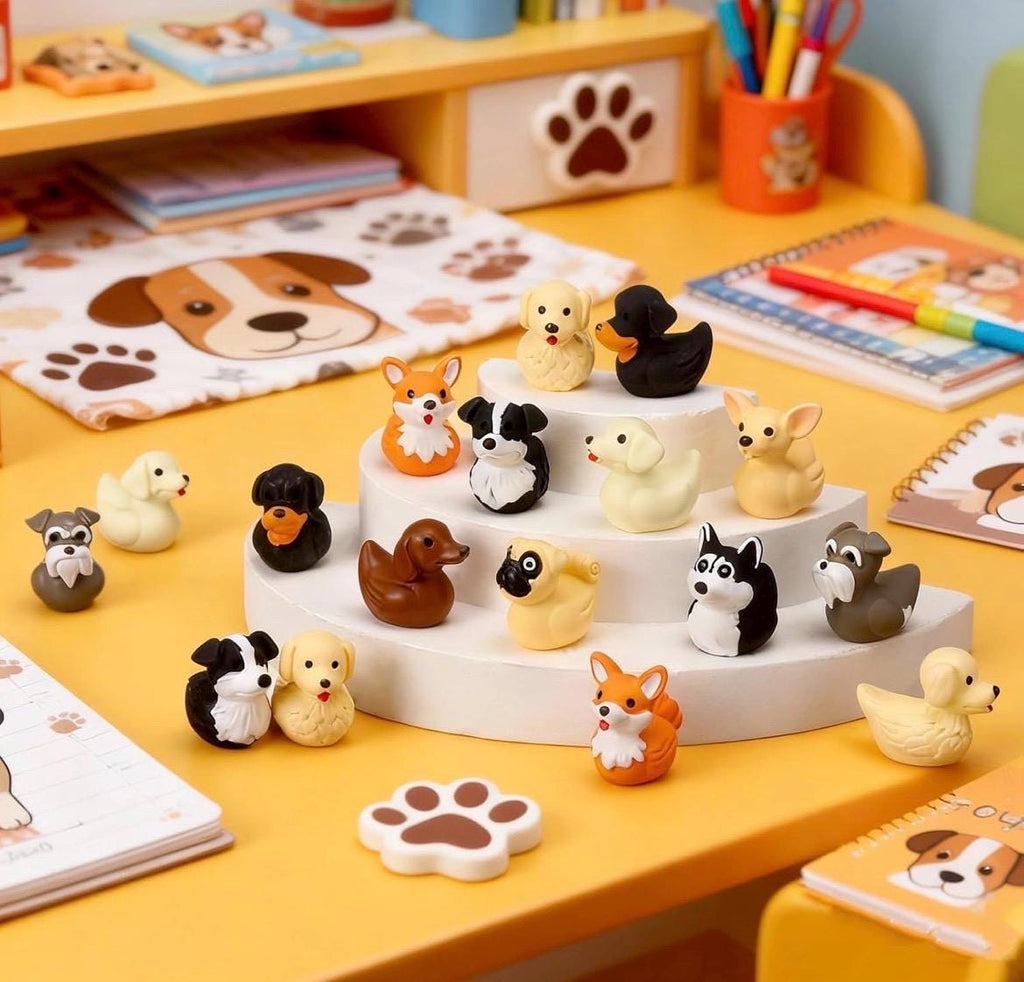 Mini Resin Dog Ducks – 10pc Puppy Dog Duck Figurine Set | Tiny Animal Figures for Cruise Ducks, Jeep Ducks, Crafts, Fairy Gardens & Gifts