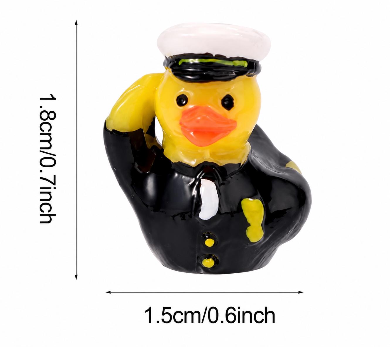 Mini Resin Military Ducks Set of 5 – Navy White Uniform, Air Force Blue, Army Green, Marine Corps Black- Tiny Saluting Ducks for Cruise Duck