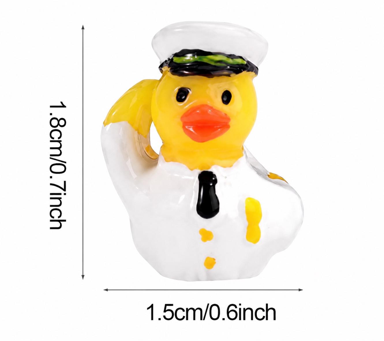 Mini Resin Military Ducks Set of 5 – Navy White Uniform, Air Force Blue, Army Green, Marine Corps Black- Tiny Saluting Ducks for Cruise Duck