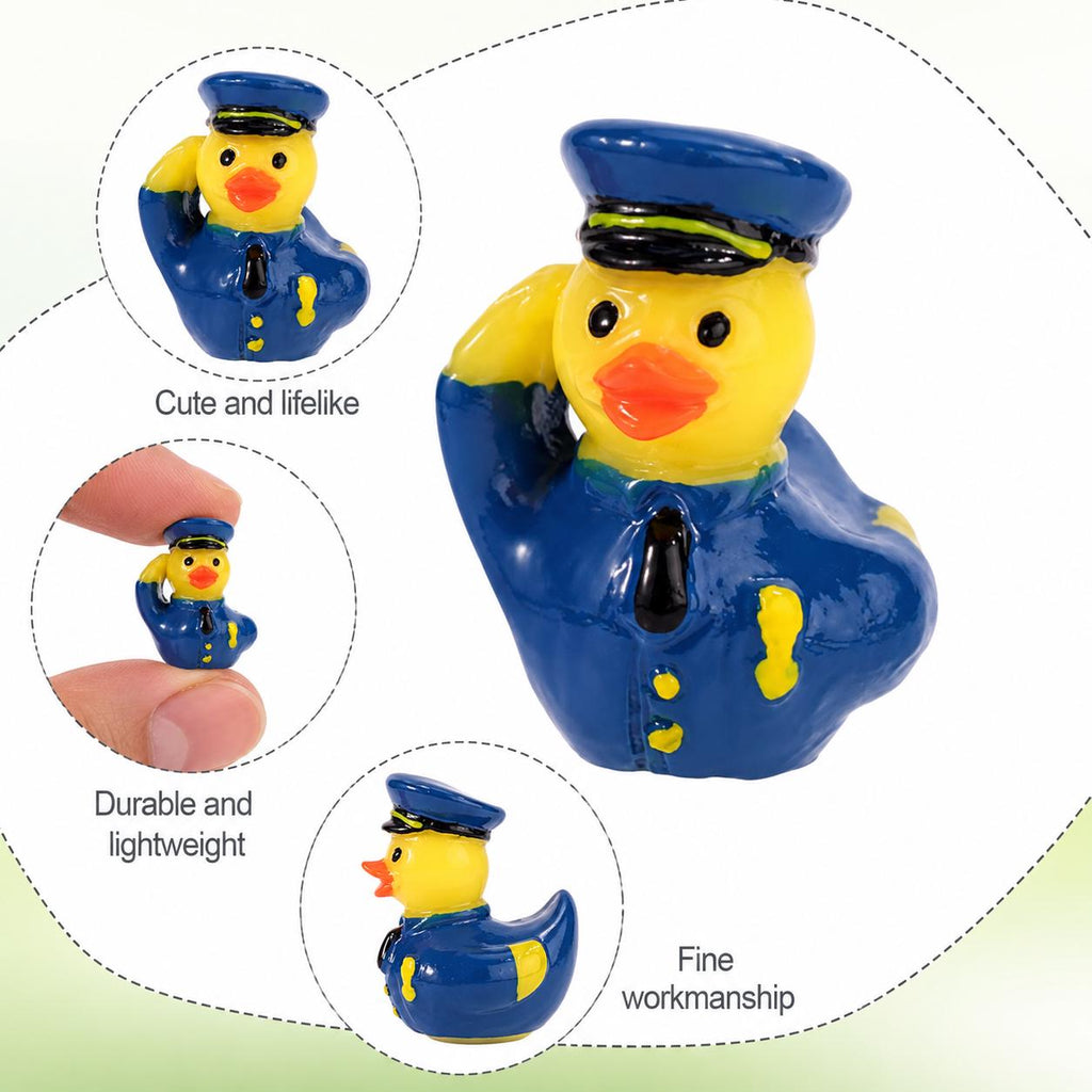 Mini Resin Military Ducks Set of 5 – Navy White Uniform, Air Force Blue, Army Green, Marine Corps Black- Tiny Saluting Ducks for Cruise Duck