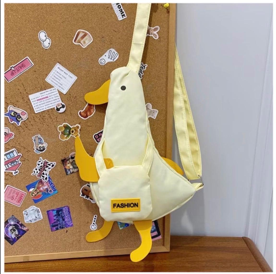 Duck Crossbody Bag | Cute Duckling Canvas Chest Bag | White or Light Yellow Shoulder Purse | Kawaii Duck Gift | Cruise Travel Bag