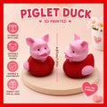 3D Printed Piglet Duck Figurine | Cute Pig Duck Desk Toy | Mini Animal Decor Gift